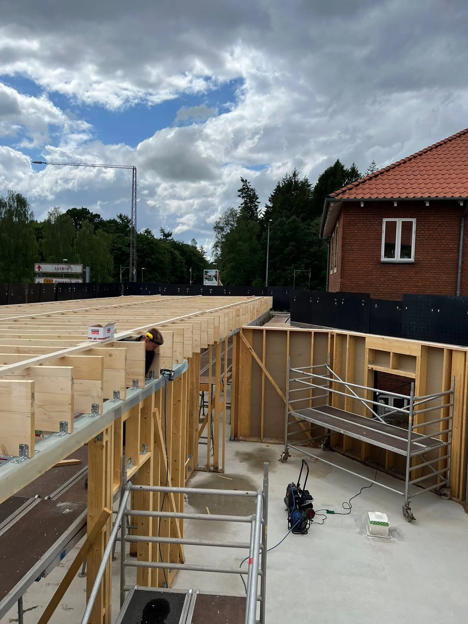 Byggeplads under en hovedentreprise i Silkeborg-området